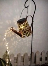 Solar Garden Lights Watering Can Hanging Flashing Shower Lights with Stand 