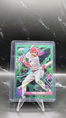 Trea Turner 2025 Topps Cosmic Chrome #123 Phillies Green Space Dust # d /75