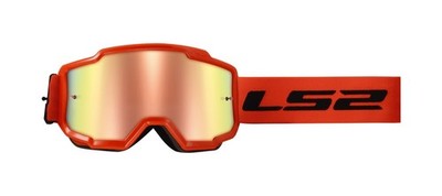 LS2 Charger MX Brille Crossbrille Iridium Orange Orange Iridium verspiegelt