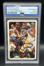 KEVIN GARNETT signed auto 1995 TOPPS ROOKIE RC #237 CARD w/ COA PSA AUTO SLAB. rookie card picture