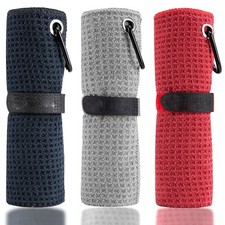 Microfiber Golf Towel, 16x16 Inches, Hook And Loop Fastener, Multicolor