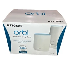 Netgear Orbi Router & Satellite, Tri-band, 2.2 Gb, 3500 ft (Model RBK20W-100NAS)