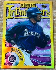 KEN GRIFFEY JR. 1996 Topps Finest GOLD INTIMIDATORS RARE REFRACTOR PARALLEL !