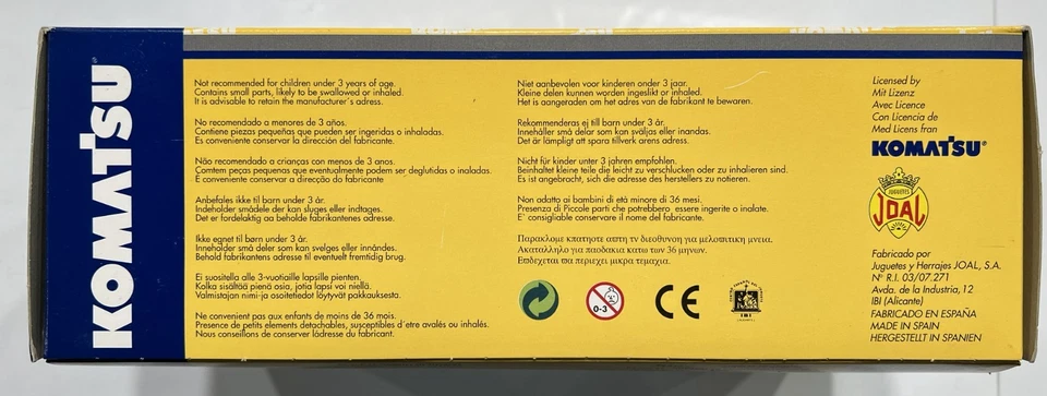 Cargador de troncos Joal escala 1:50 Komatsu WA600-3 modelo fundido a presión Foto 3 de 4