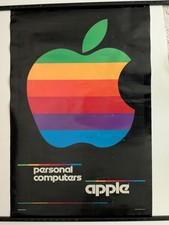 Vintage 1980 Apple Computer Poster Rainbow Logo MSR# M30 0580 50K Original