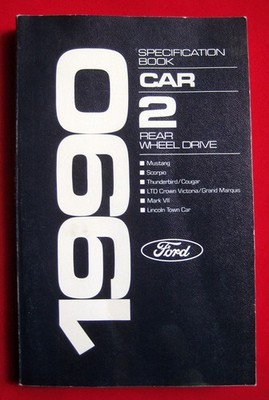 1990 Ford Specification Book Car 2 Rear Wheel Drive - Brand new condition - L@@K