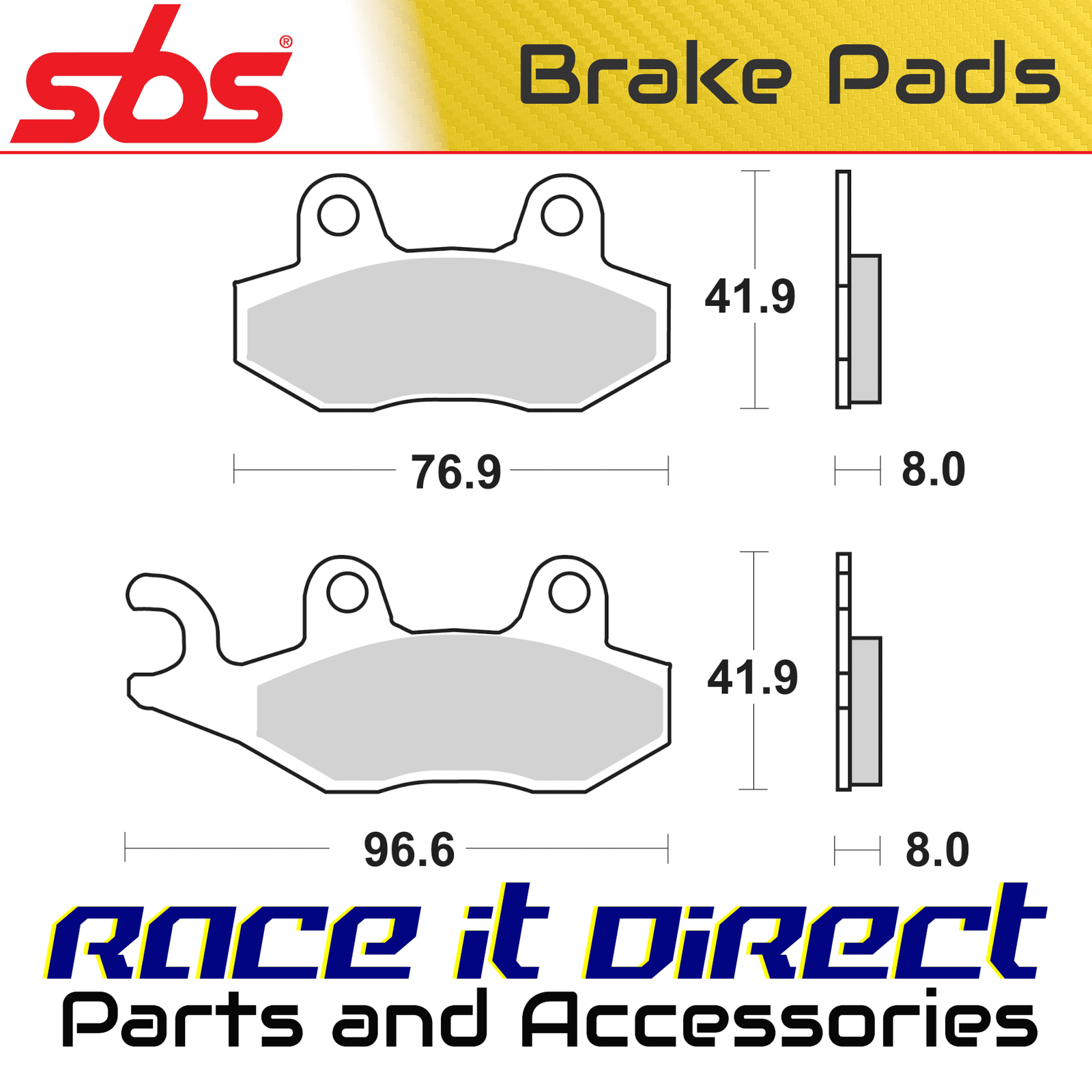 Brake Pads for PEUGEOT RS 125 2012-2015 Front Scooter SBS