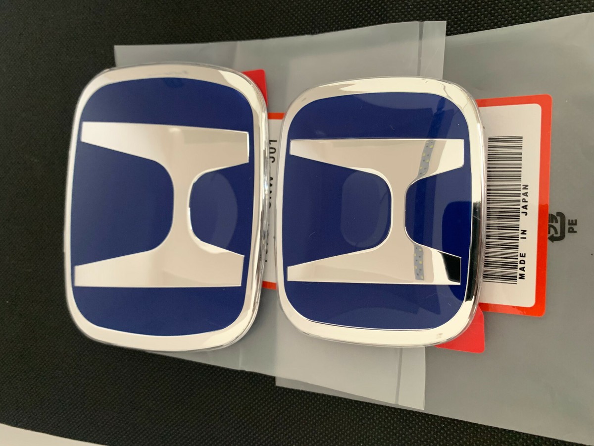 Genuine Style Front Rear Blue Badge Set for Honda 8th Civic 2006