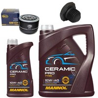 MotoröL Filter Set Mannol 10W-40 6 Liter + Schraube FüR Opel Omega A Senator