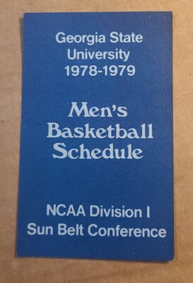 1978-79 GEORGIA STATE UNIVERSITY MEN'S BASKETBALL SCHEDULE NCAA DIVISION I EX