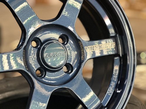 New 16x7 WL TE37 Sonic (4 Wheel) 4x100 fit HONDA CIVIC TOYOTA MAZDA ACURA Blue - Picture 7 of 12