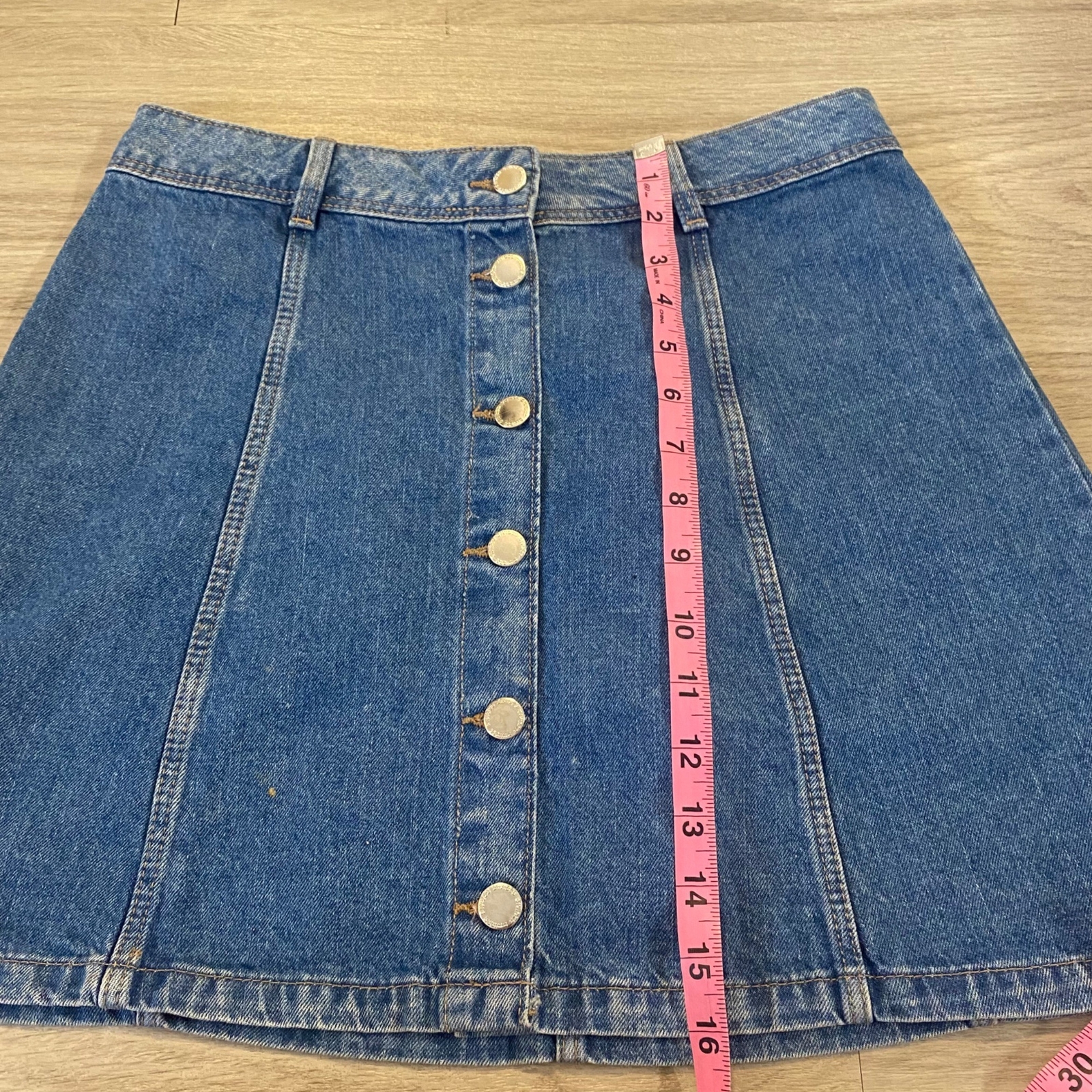 Divided denim button down mini skirt 100% cotton … - image 4