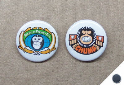 Lancelot Link, Secret Chimp APE & CHUMP 1.25'' Magnets Repro TV Monkey Spy Satire