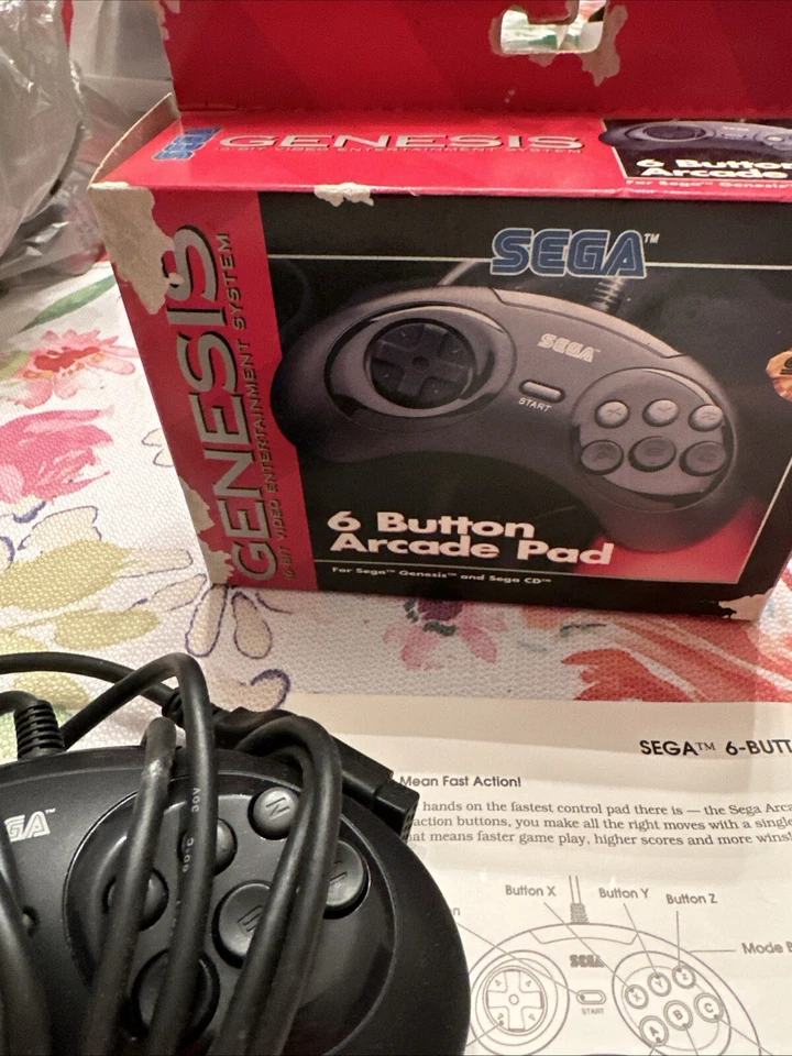 Set Of 2 1993 Sega Genesis 6 Button Controller Arcade Pad In Original Boxes NIB - Image 3 of 4