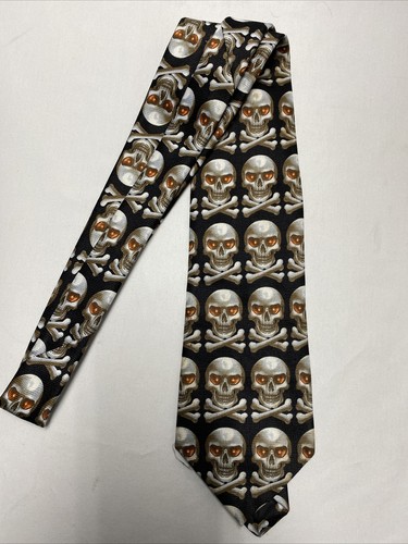 skull and crossbone Herren Krawatte von addiction Polyester