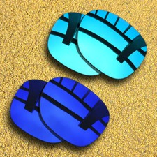 2 Pairs Polarized Lenses Replacement for-Oakley Latch-Ice Blue Violet Blue