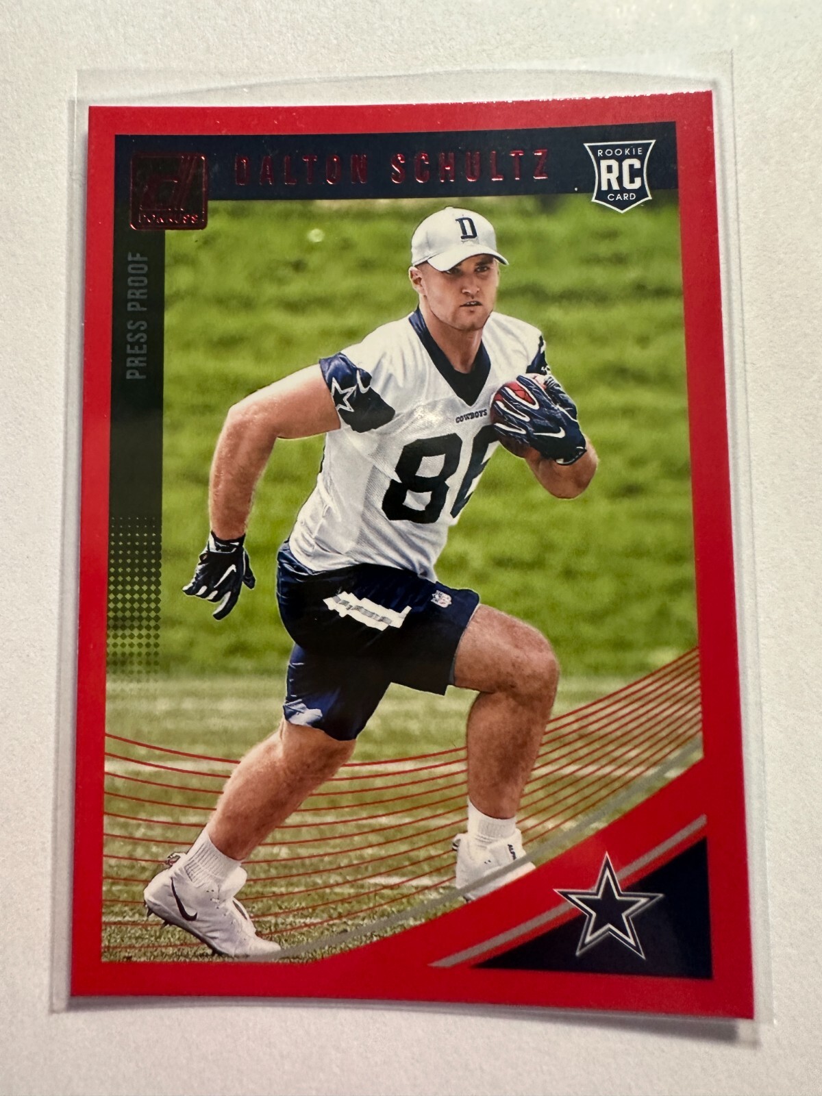 K20,592 - 2018 Donruss Press Proof Red #387 Dalton Schultz