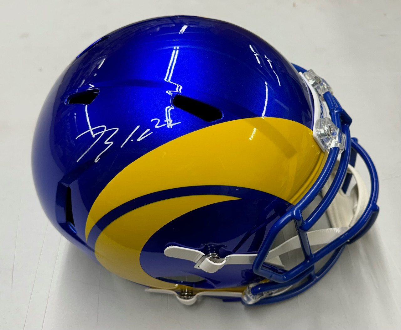 Blake Corum Autographed Signed Los Angeles Rams Rams FS Replica Helmet BAS 