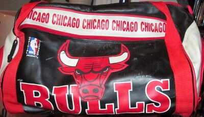 Old Chicago Bulls NBA Basketball Faux Leather Duffle Gym Bag | eBay