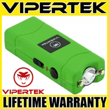 VIPERTEK Stun Gun Micro Mini GREEN VTS-881 Rechargeable LED Flashlight