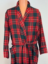 Vintage Red Tartan Plaid All Wool  MADE IN ENGLAND Men's LRG Robe  Please Read