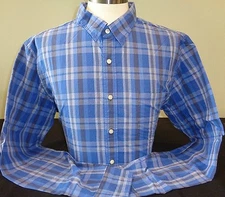 NEW MENS J. CREW L/S SECRET WASH BUTTON-DOWN SHIRT, BLUE/NAVY PLAID,SIZE X-LARGE