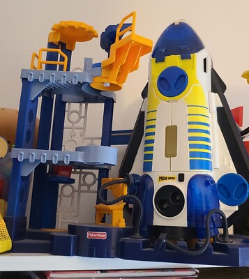 Fisher Price Imaginex Space Station Shuttle Rocket Ship / Launch Pad Lights 