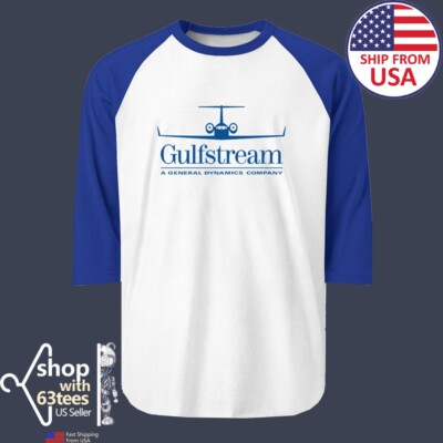 Gulfstream Jet Plane Aircraft Men's Raglan Blue Size S to 2XL