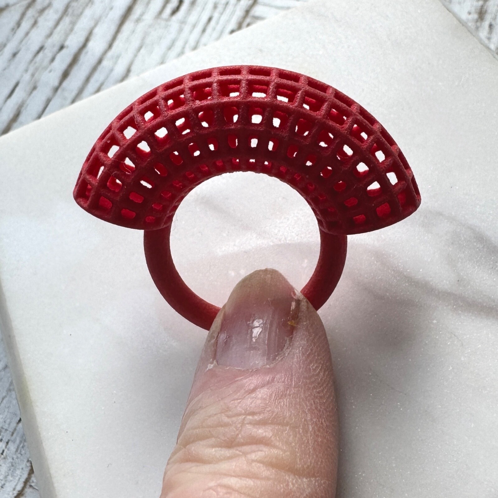 Contemporary Plastic Red Ring 3D Printer Made Par… - image 2