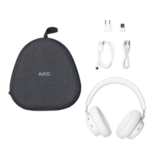 AKG N9 Hybrid Wireless ANC Over-Ear Headphones, 2.4G USB Dongle, White, NEW - Picture 7 of 8