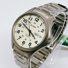 SEIKO AQPJ401 ALBA Quartz Titanium Sporty Waterproof 10 ATM Men's Watch White