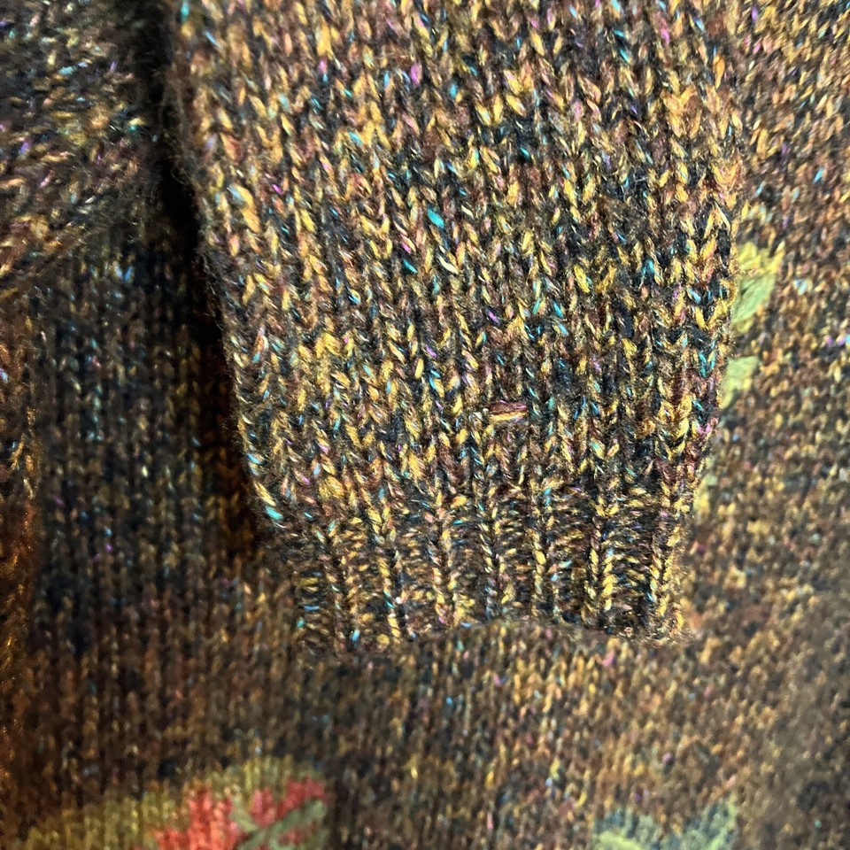 Vintage Dress Barn Turtleneck Sweater Womens Small Fall Leaves Cozy