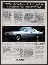 1982 MAZDA 626 Vintage Original Print AD Silver 2-door car photo english