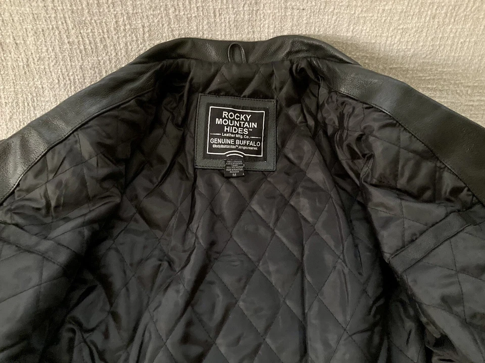Rocky Mountain Hides Genuine Buffalo Leather Motorcycle Jacket Womens M Foto 3 de 4