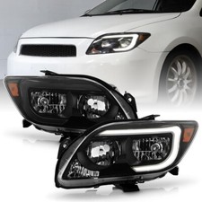 For 2005-2007 Scion Tc Led Tube Black Headlights Headlamps Pair Leftright