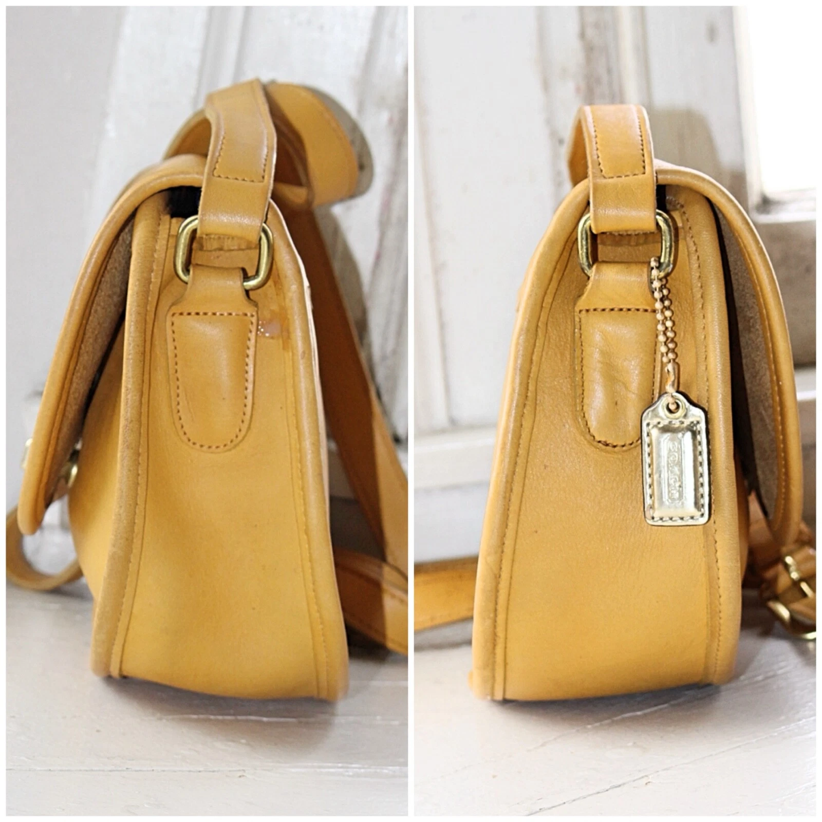 Coach Vintage Borsa a tracolla Watson 9981 in giallo USA anni 90 colore raro