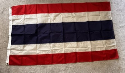 Large Vintage Flag approx 3x5 Embroidered Thailand Annin Nyl-Glo brass grommets 