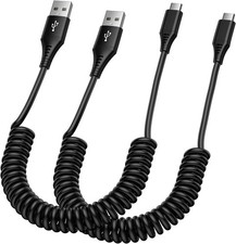 USB C to USB Cable,Android Auto 3ft 5ft Coiled Cable for Car Retractable...