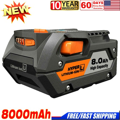 #ad #ad 8000mAh For Ridgid R840087 8.0Ah Lithium Battery 18V 18 Volt R840085 Power Tools $24.54