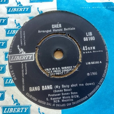 Cher: Bang Bang (My Baby Shot Me Down) EX/EX  7  Vinyl Single: Free UK Post