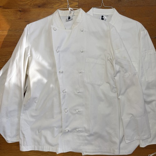 2 Bragard Chef Jacket Lot Sz 40 Sanforized Cotton Poly Blend