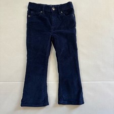 Crewcuts Kids Dark navy shirt Blue Corduroy pants girls sz 4 bootcut adjustable