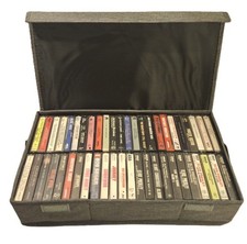 48 Vintage Cassette Tape Lot w/ Case 9 Elvis Presley Elton John Whitney Houston