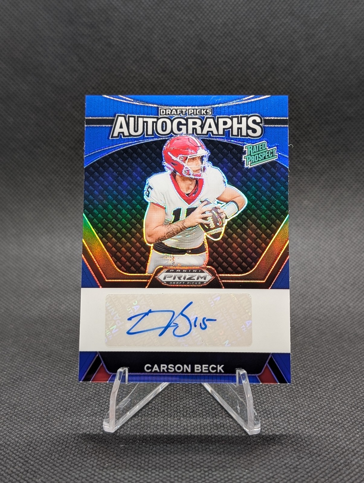 2024 Panini Prizm Draft Picks Autographs Carson Beck #DPA-CBE Blue Prizm /149