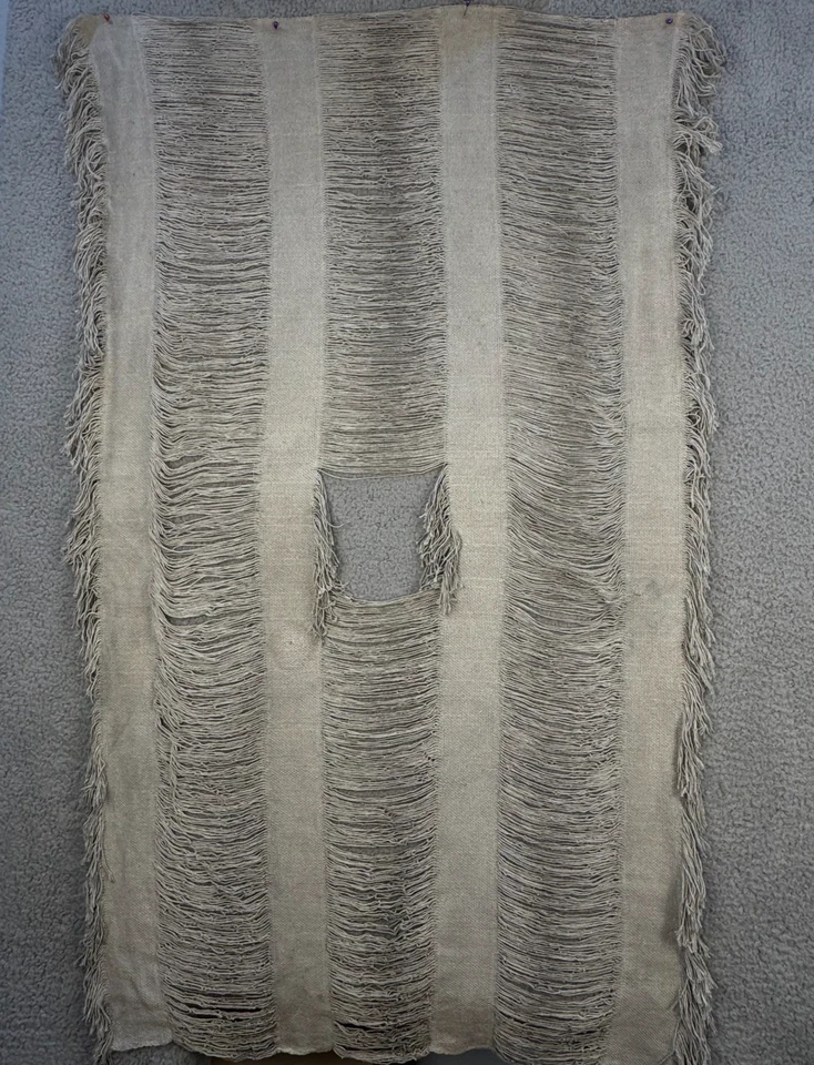 Poncho Serape Mexicano Tejido a Mano Marrón Claro Borla Borla Talla Única Foto 2 de 4