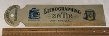 ANTIQUE TRETHAWAY BROS PARSONS PA LITHOGRAPHING ON TIN LEDGER MARKER SIGN LITHO