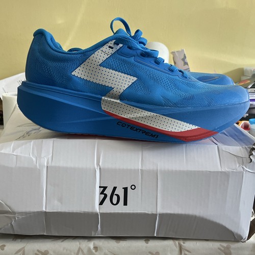 361° CQT Extreme 3 Men's Running Trainers Cushioned Mesh Blue/White/Red UK 8