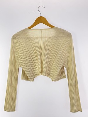 PLEATS PLEASE ISSEY MIYAKE◆カーディガン(薄手)/4/ポリエステル/BEG/PP91-J0128 PLEATS PLEASE ISSEY MIYAKE ◇ Cardigan (thin) / 4
