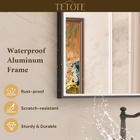 Modern Black Beveled Vanity Mirror 22x30 Inch, Shatterproof Tempered Glass