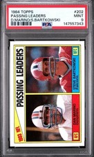 1984 Topps Football Dan Marino RC & Steve Bartkowski Passing Leaders #202 PSA 9